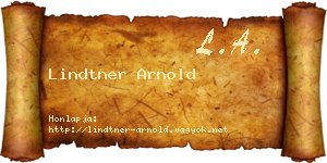 Lindtner Arnold névjegykártya